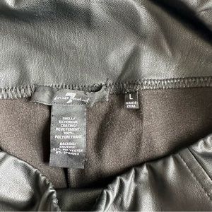 7 For All Mankind Faux Leather Leggings Black